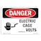 Signmission Safety Sign, OSHA Danger, 5" Height, 7" Width, Electric Cage Volts, Landscape OS-DS-D-57-L-2310 - alternate 1